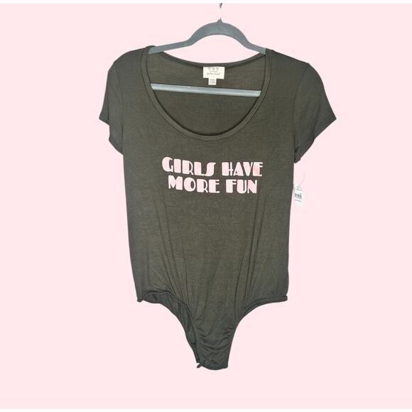 Project Social T Bodysuit - Girls Have More Fun - Size Medium - Picture 1 of 7